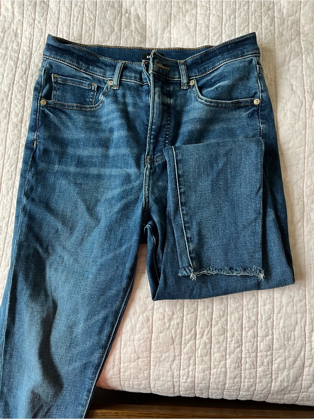 Express Women's skinny High-Rise Dark Blue Denim Jeans size 8S